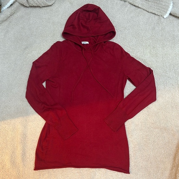 GAP red hooded long length sweater - Picture 1 of 4